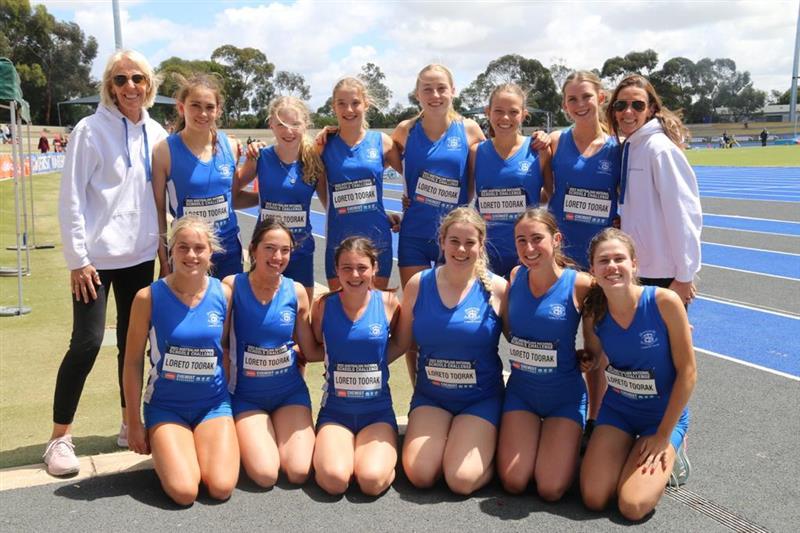 Loreto Toorak Team at National Track & Field Schools Challenge