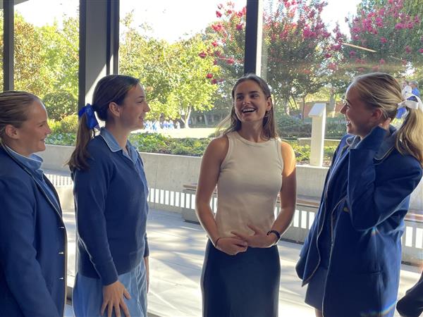 Lauren with Year 12 students