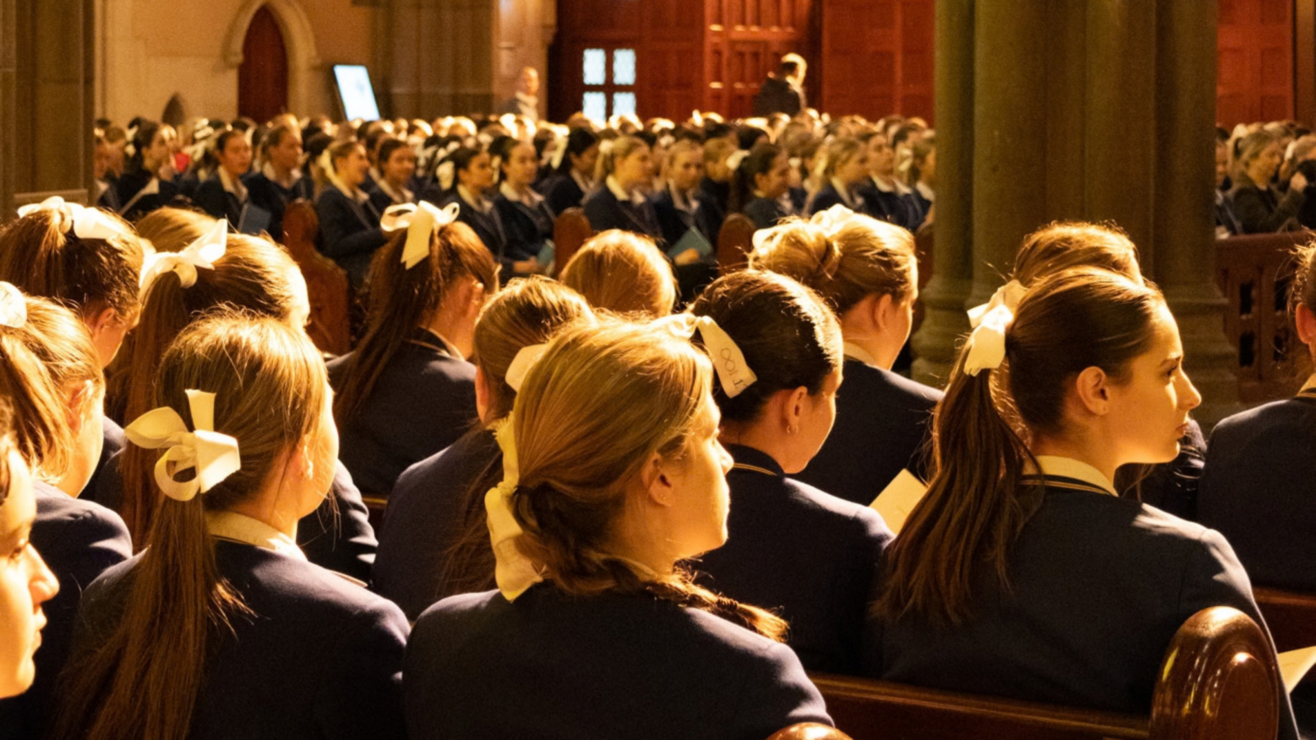 Loreto Toorak students attending Feast Day Mass